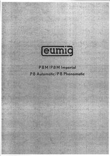 Eumig P 8 Phonomatic manual. Camera Instructions.